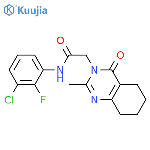 N-(3-chloro-2-fluorophenyl)-2-(2-methyl-4-oxo-3,4,5,6,7,8-hexahydroquinazolin-3-yl)acetamide structure