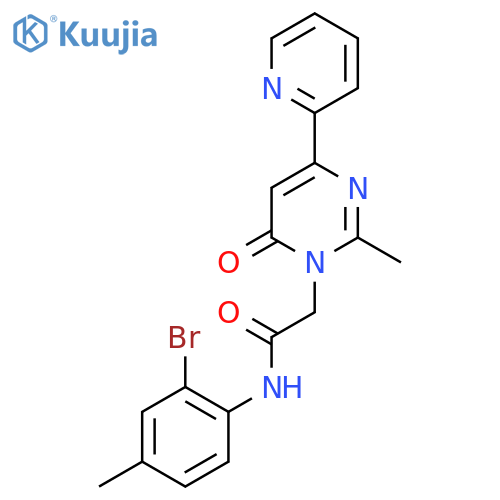N-(2-bromo-4-methylphenyl)-2-2-methyl-6-oxo-4-(pyridin-2-yl)-1,6-dihydropyrimidin-1-ylacetamide structure