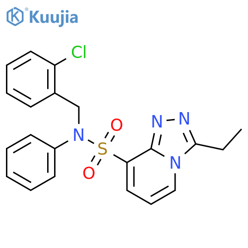 N-(2-chlorophenyl)methyl-3-ethyl-N-phenyl-1,2,4triazolo4,3-apyridine-8-sulfonamide structure