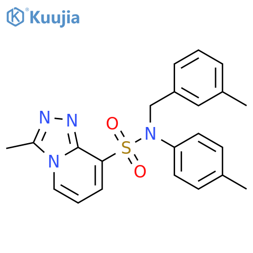 3-methyl-N-(4-methylphenyl)-N-(3-methylphenyl)methyl-1,2,4triazolo4,3-apyridine-8-sulfonamide structure