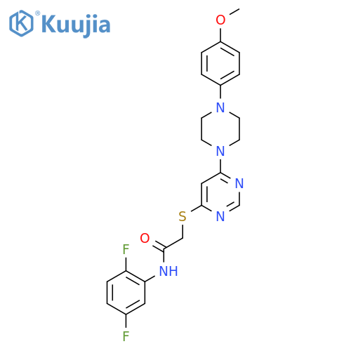 N-(2,5-difluorophenyl)-2-({6-[4-(4-methoxyphenyl)piperazin-1-yl]pyrimidin-4-yl}sulfanyl)acetamide structure
