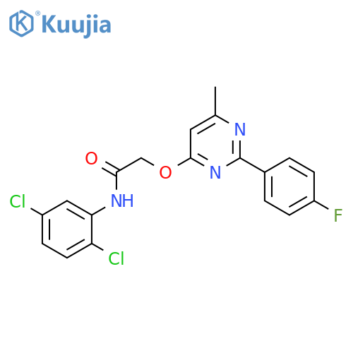 N-(2,5-dichlorophenyl)-2-{[2-(4-fluorophenyl)-6-methylpyrimidin-4-yl]oxy}acetamide structure