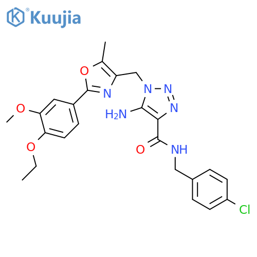 5-amino-N-[(4-chlorophenyl)methyl]-1-{[2-(4-ethoxy-3-methoxyphenyl)-5-methyl-1,3-oxazol-4-yl]methyl}-1H-1,2,3-triazole-4-carboxamide structure