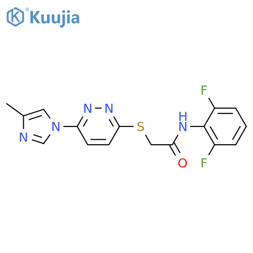 N-(2,6-difluorophenyl)-2-{6-(4-methyl-1H-imidazol-1-yl)pyridazin-3-ylsulfanyl}acetamide structure