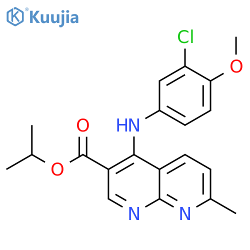 propan-2-yl 4-[(3-chloro-4-methoxyphenyl)amino]-7-methyl-1,8-naphthyridine-3-carboxylate structure