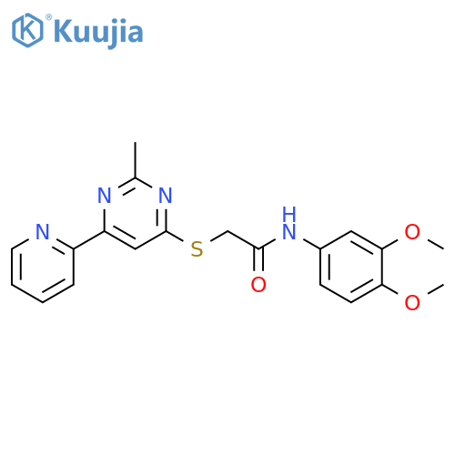 N-(3,4-dimethoxyphenyl)-2-{[2-methyl-6-(pyridin-2-yl)pyrimidin-4-yl]sulfanyl}acetamide structure