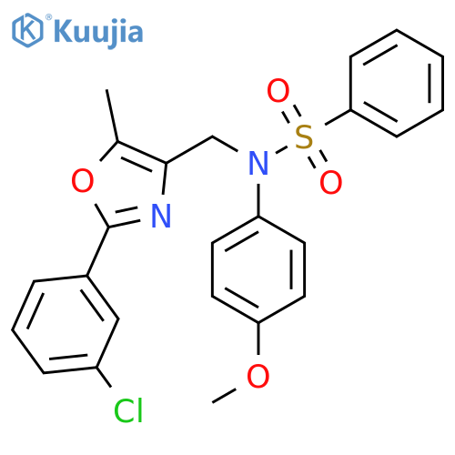 N-{[2-(3-chlorophenyl)-5-methyl-1,3-oxazol-4-yl]methyl}-N-(4-methoxyphenyl)benzenesulfonamide structure