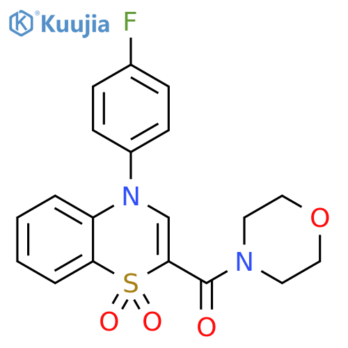 4-(4-fluorophenyl)-2-(morpholine-4-carbonyl)-4H-1lambda6,4-benzothiazine-1,1-dione structure
