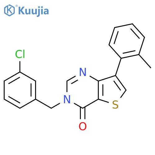 3-(3-chlorobenzyl)-7-(2-methylphenyl)thieno[3,2-d]pyrimidin-4(3H)-one structure