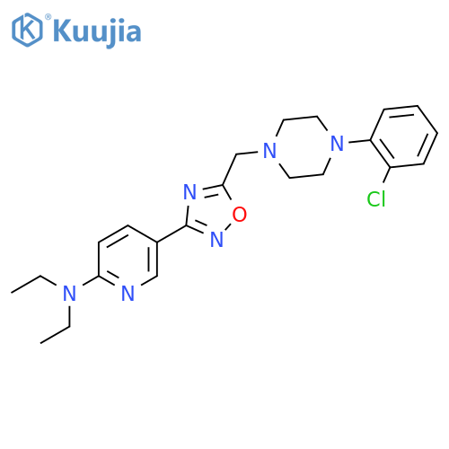 5-(5-{4-(2-chlorophenyl)piperazin-1-ylmethyl}-1,2,4-oxadiazol-3-yl)-N,N-diethylpyridin-2-amine structure