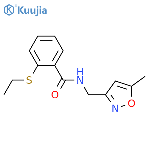 2-(ethylsulfanyl)-N-(5-methyl-1,2-oxazol-3-yl)methylbenzamide structure