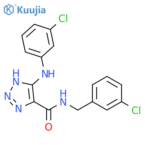 5-[(3-chlorophenyl)amino]-N-[(3-chlorophenyl)methyl]-1H-1,2,3-triazole-4-carboxamide structure