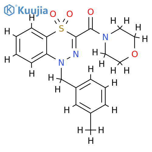1-(3-methylphenyl)methyl-3-(morpholine-4-carbonyl)-1H-4lambda6,1,2-benzothiadiazine-4,4-dione structure