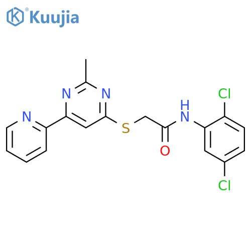 N-(2,5-dichlorophenyl)-2-{[2-methyl-6-(pyridin-2-yl)pyrimidin-4-yl]sulfanyl}acetamide structure