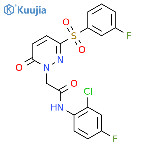 N-(2-chloro-4-fluorophenyl)-2-3-(3-fluorobenzenesulfonyl)-6-oxo-1,6-dihydropyridazin-1-ylacetamide structure
