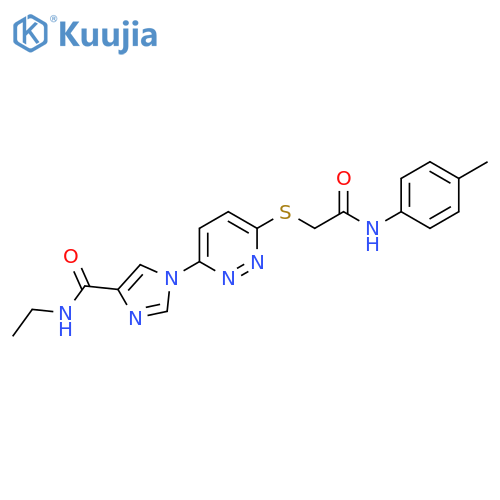 N-ethyl-1-6-({(4-methylphenyl)carbamoylmethyl}sulfanyl)pyridazin-3-yl-1H-imidazole-4-carboxamide structure
