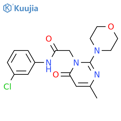 N-(3-chlorophenyl)-2-[4-methyl-2-(morpholin-4-yl)-6-oxo-1,6-dihydropyrimidin-1-yl]acetamide structure