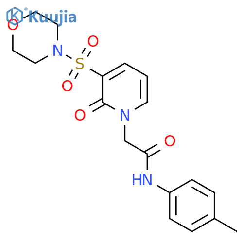 N-(4-methylphenyl)-2-3-(morpholine-4-sulfonyl)-2-oxo-1,2-dihydropyridin-1-ylacetamide structure
