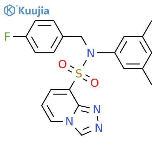 N-(3,5-dimethylphenyl)-N-(4-fluorophenyl)methyl-1,2,4triazolo4,3-apyridine-8-sulfonamide structure