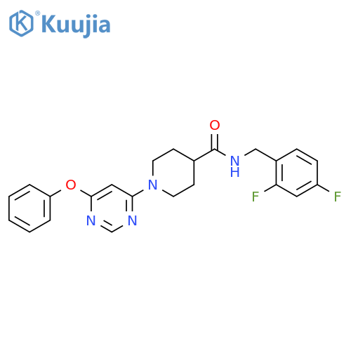 N-(2,4-difluorophenyl)methyl-1-(6-phenoxypyrimidin-4-yl)piperidine-4-carboxamide structure