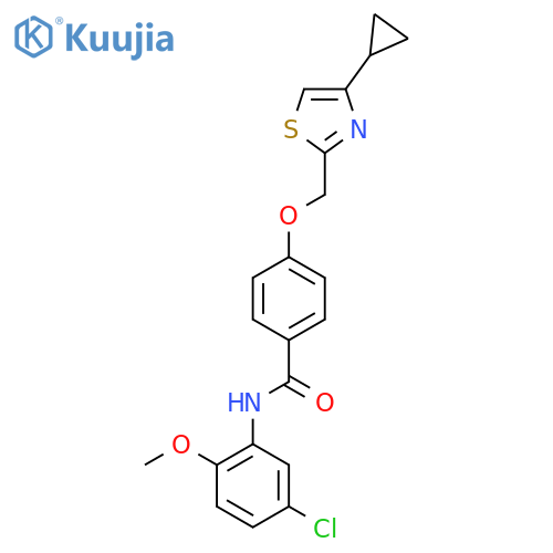 N-(5-chloro-2-methoxyphenyl)-4-(4-cyclopropyl-1,3-thiazol-2-yl)methoxybenzamide structure