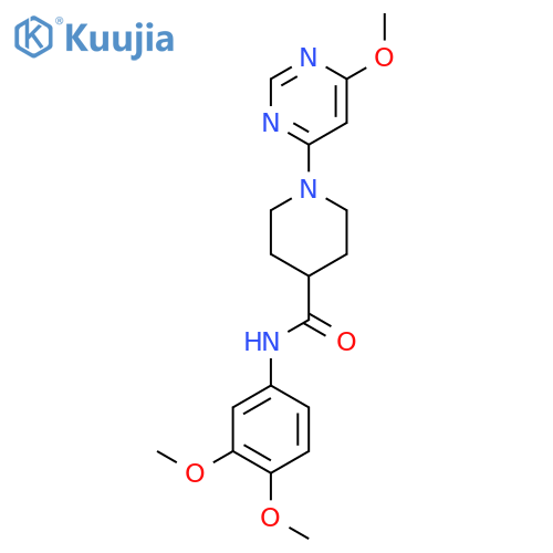 N-(3,4-dimethoxyphenyl)-1-(6-methoxypyrimidin-4-yl)piperidine-4-carboxamide structure