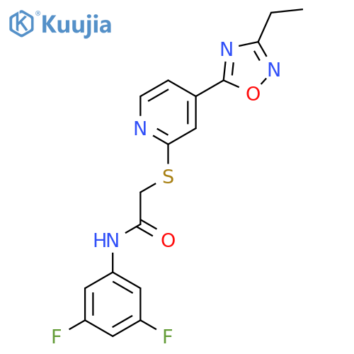 N-(3,5-difluorophenyl)-2-{4-(3-ethyl-1,2,4-oxadiazol-5-yl)pyridin-2-ylsulfanyl}acetamide structure
