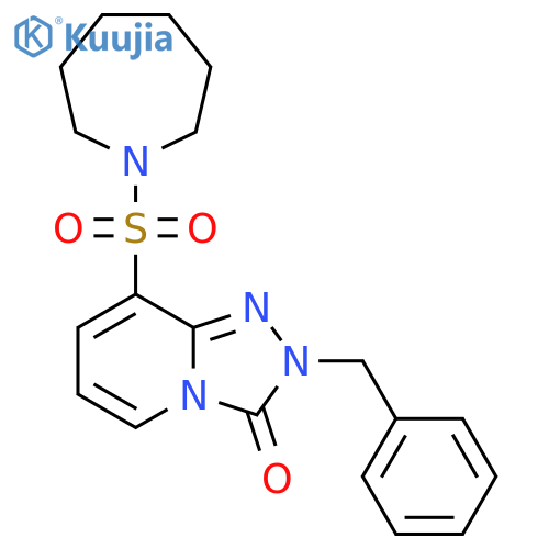 8-(azepane-1-sulfonyl)-2-benzyl-2H,3H-[1,2,4]triazolo[4,3-a]pyridin-3-one structure