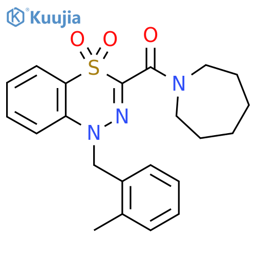 3-(azepane-1-carbonyl)-1-(2-methylphenyl)methyl-1H-4lambda6,1,2-benzothiadiazine-4,4-dione structure
