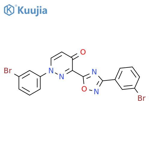1-(3-bromophenyl)-3-[3-(3-bromophenyl)-1,2,4-oxadiazol-5-yl]-1,4-dihydropyridazin-4-one structure