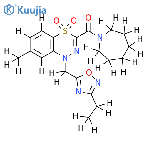 3-(azepane-1-carbonyl)-1-(3-ethyl-1,2,4-oxadiazol-5-yl)methyl-7-methyl-1H-4lambda6,1,2-benzothiadiazine-4,4-dione structure