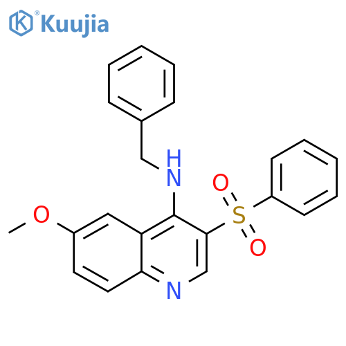 3-(benzenesulfonyl)-N-benzyl-6-methoxyquinolin-4-amine structure