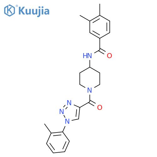 3,4-dimethyl-N-{1-1-(2-methylphenyl)-1H-1,2,3-triazole-4-carbonylpiperidin-4-yl}benzamide structure
