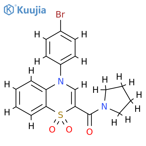4-(4-bromophenyl)-2-(pyrrolidine-1-carbonyl)-4H-1lambda6,4-benzothiazine-1,1-dione structure