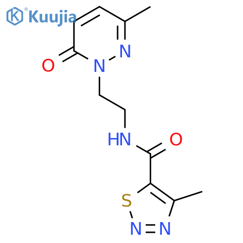 4-methyl-N-2-(3-methyl-6-oxo-1,6-dihydropyridazin-1-yl)ethyl-1,2,3-thiadiazole-5-carboxamide structure