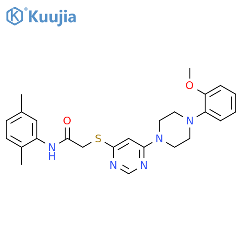 N-(2,5-dimethylphenyl)-2-({6-[4-(2-methoxyphenyl)piperazin-1-yl]pyrimidin-4-yl}sulfanyl)acetamide structure