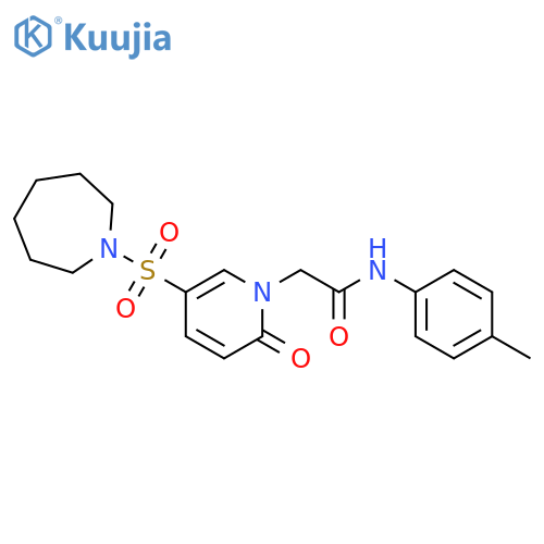 2-5-(azepane-1-sulfonyl)-2-oxo-1,2-dihydropyridin-1-yl-N-(4-methylphenyl)acetamide structure