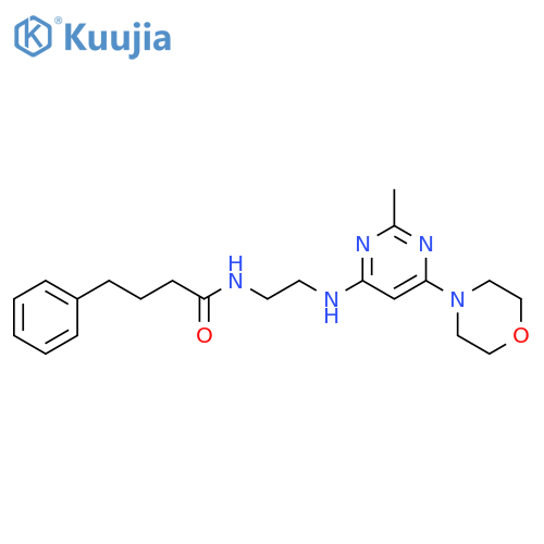 N-(2-{2-methyl-6-(morpholin-4-yl)pyrimidin-4-ylamino}ethyl)-4-phenylbutanamide structure