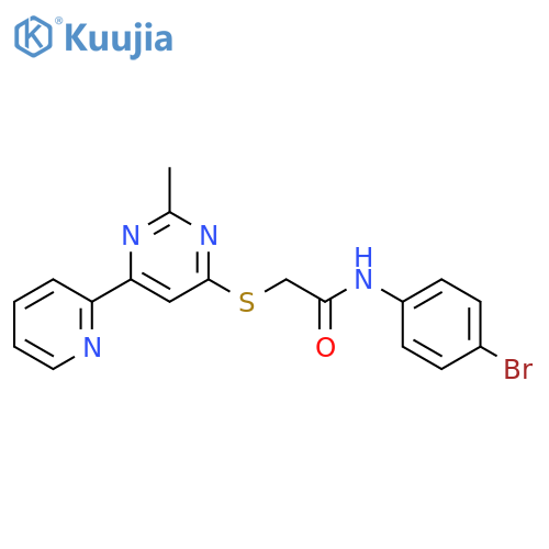 N-(4-bromophenyl)-2-{[2-methyl-6-(pyridin-2-yl)pyrimidin-4-yl]sulfanyl}acetamide structure