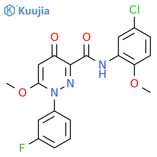 N-(5-chloro-2-methoxyphenyl)-1-(3-fluorophenyl)-6-methoxy-4-oxo-1,4-dihydropyridazine-3-carboxamide structure
