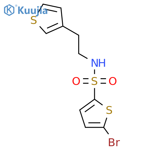 5-bromo-N-2-(thiophen-3-yl)ethylthiophene-2-sulfonamide structure
