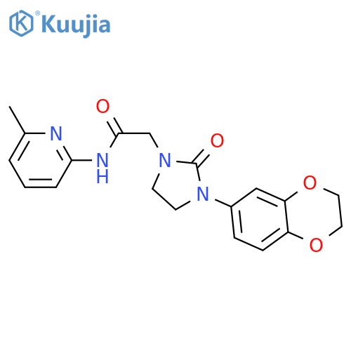 2-3-(2,3-dihydro-1,4-benzodioxin-6-yl)-2-oxoimidazolidin-1-yl-N-(6-methylpyridin-2-yl)acetamide structure