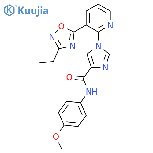 1-3-(3-ethyl-1,2,4-oxadiazol-5-yl)pyridin-2-yl-N-(4-methoxyphenyl)-1H-imidazole-4-carboxamide structure