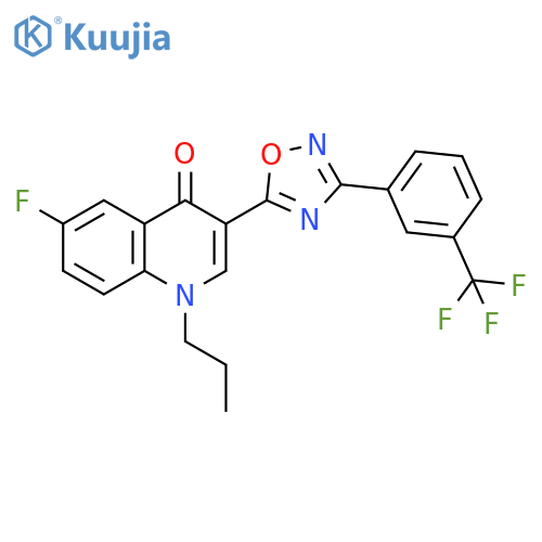 6-fluoro-1-propyl-3-{3-[3-(trifluoromethyl)phenyl]-1,2,4-oxadiazol-5-yl}-1,4-dihydroquinolin-4-one structure