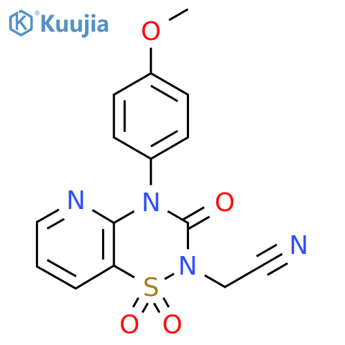 2-4-(4-methoxyphenyl)-1,1,3-trioxo-2H,3H,4H-1lambda6-pyrido2,3-e1,2,4thiadiazin-2-ylacetonitrile structure