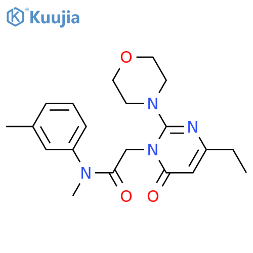 2-4-ethyl-2-(morpholin-4-yl)-6-oxo-1,6-dihydropyrimidin-1-yl-N-methyl-N-(3-methylphenyl)acetamide structure