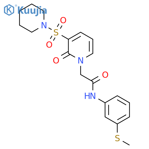 N-[3-(methylsulfanyl)phenyl]-2-[2-oxo-3-(piperidine-1-sulfonyl)-1,2-dihydropyridin-1-yl]acetamide structure
