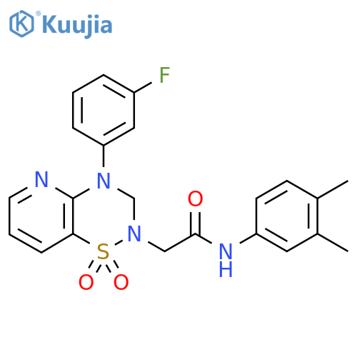 N-(3,4-dimethylphenyl)-2-4-(3-fluorophenyl)-1,1-dioxo-2H,3H,4H-1lambda6-pyrido2,3-e1,2,4thiadiazin-2-ylacetamide structure