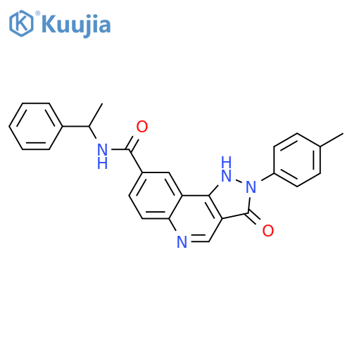 2-(4-methylphenyl)-3-oxo-N-(1-phenylethyl)-2H,3H,5H-pyrazolo[4,3-c]quinoline-8-carboxamide structure