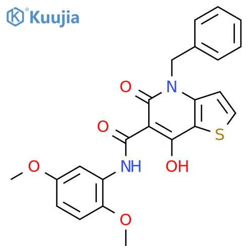 4-benzyl-N-(2,5-dimethoxyphenyl)-7-hydroxy-5-oxo-4H,5H-thieno3,2-bpyridine-6-carboxamide structure